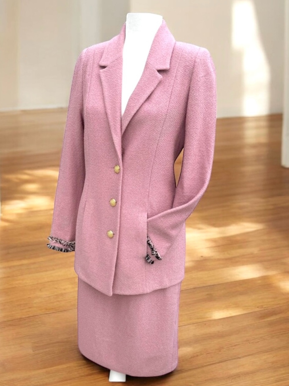 🆕 ST. JOHN Collection Skirt Suit Knit Light Pink